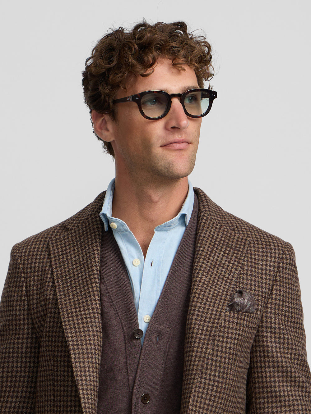 Brown houndstooth blazer