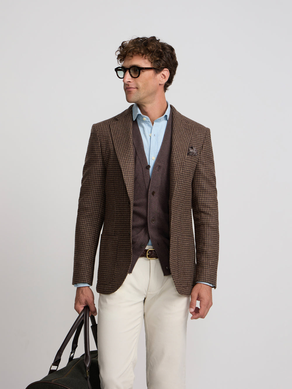 Brown houndstooth blazer