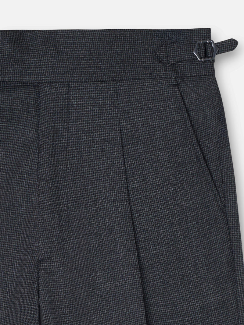 Unique houndstooth gray suit trousers