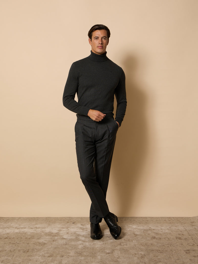 Unique houndstooth gray suit trousers
