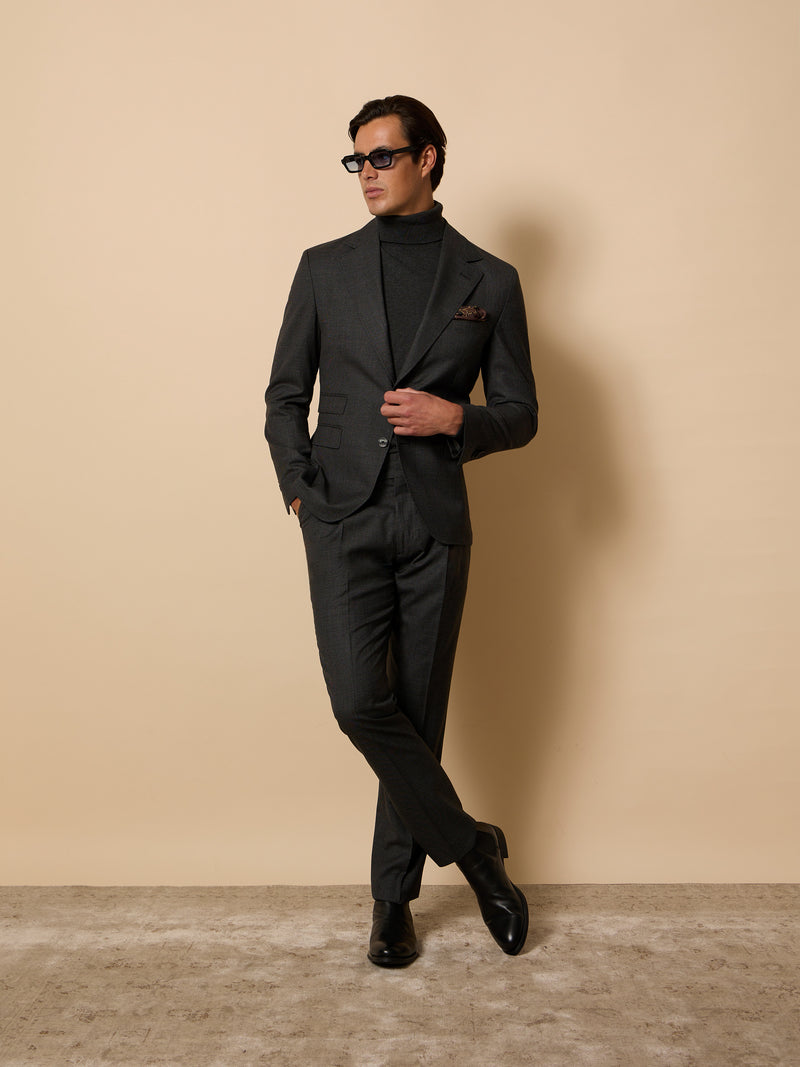 Unique houndstooth grey suit jacket