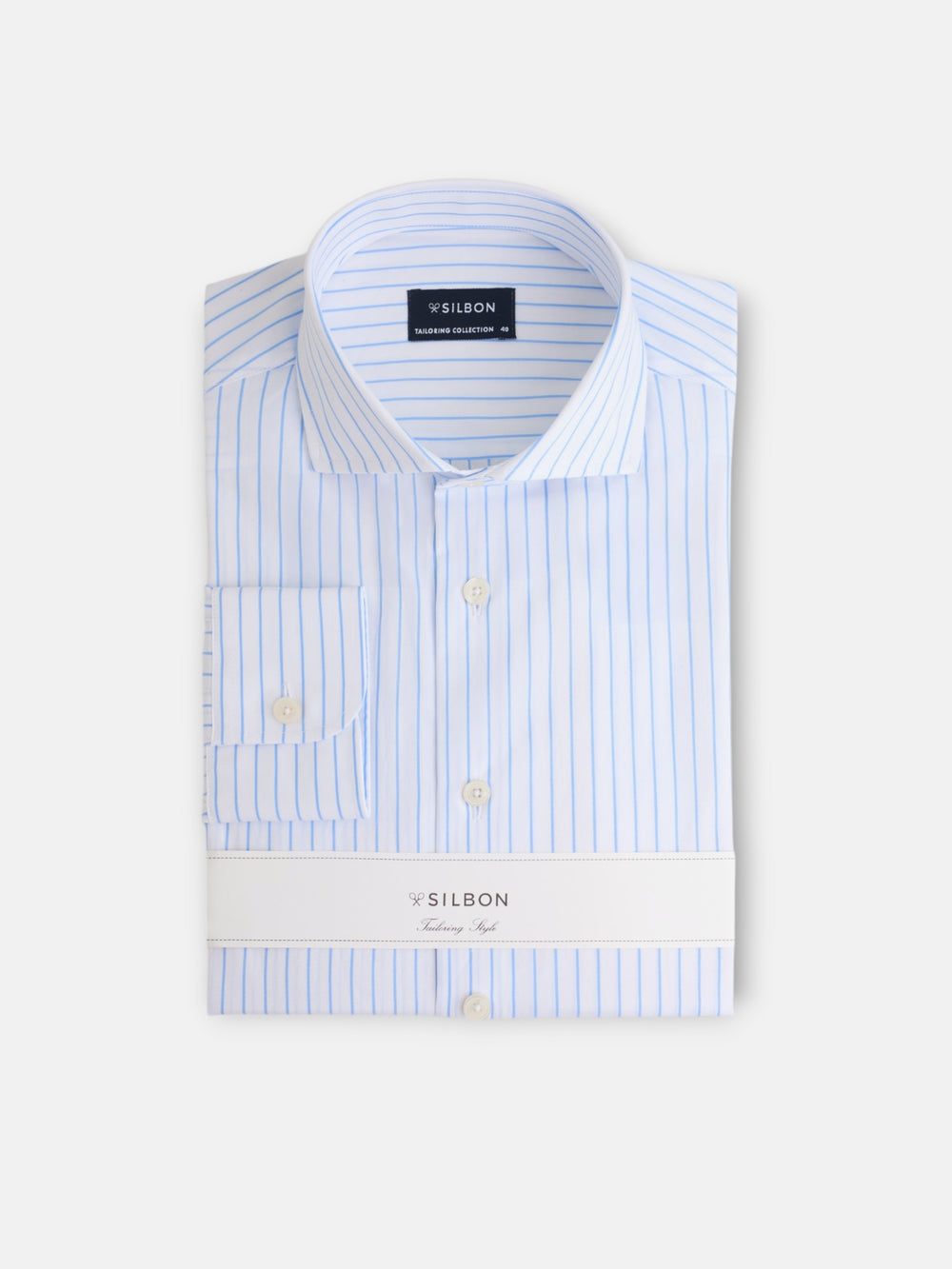 White medium stripe dress shirt