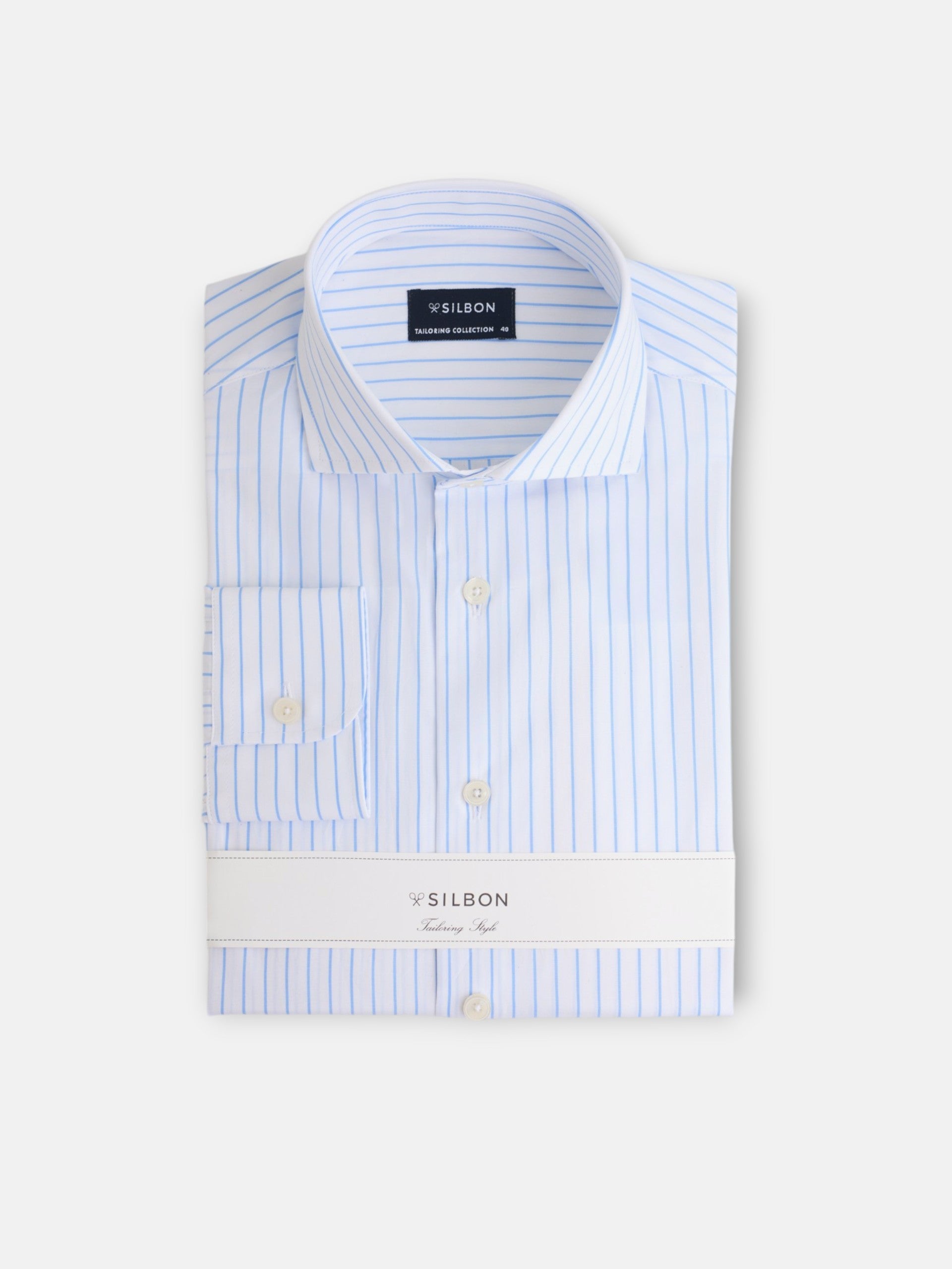 Camisa vestir raya media blanca