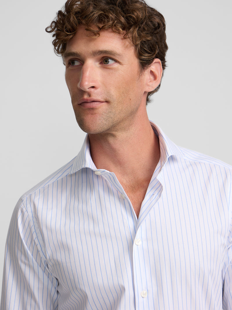White medium stripe dress shirt
