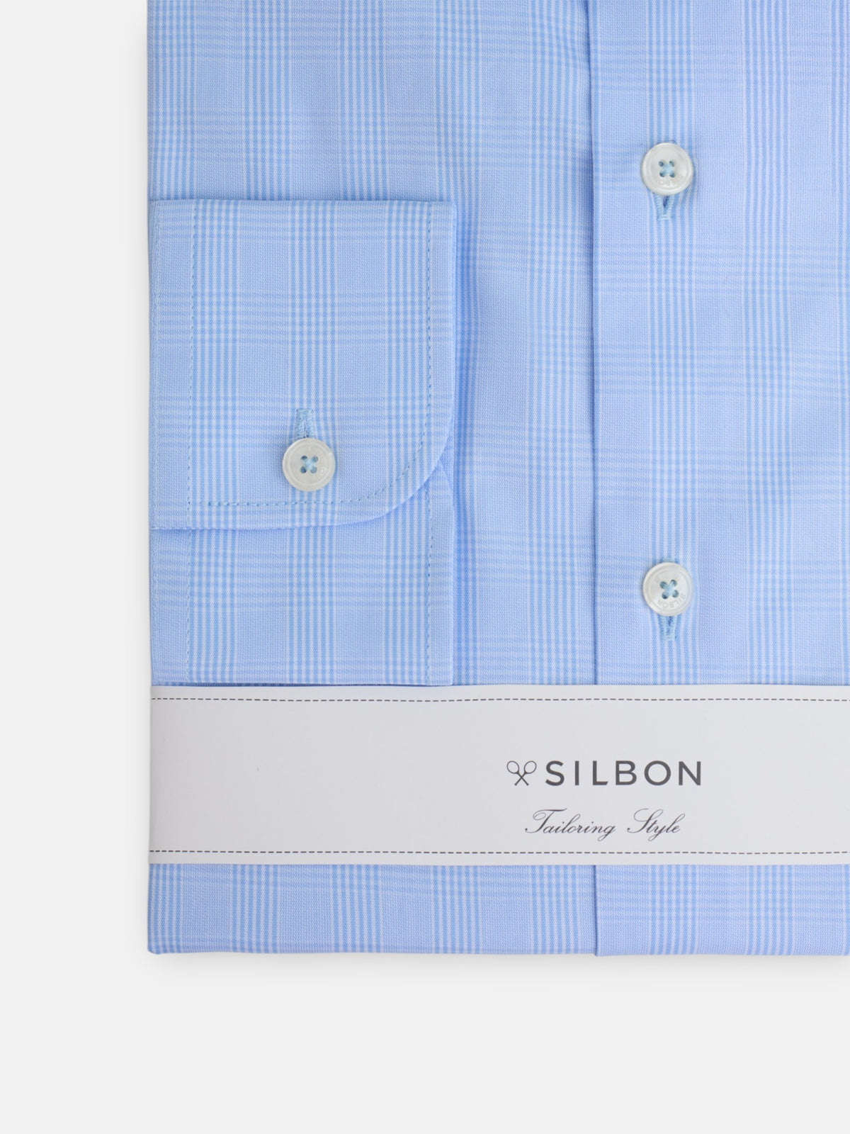Camisa de vestir príncipe de Gales azul