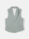 Classic collar green dress vest