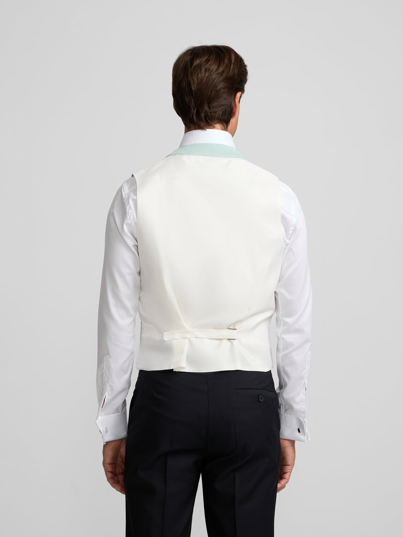 Classic collar aqua morning coat vest