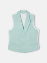 Classic collar aqua morning coat vest