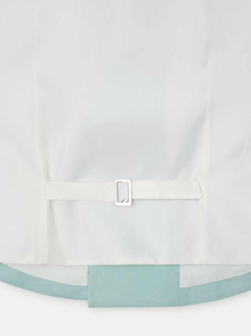 Classic collar aqua morning coat vest