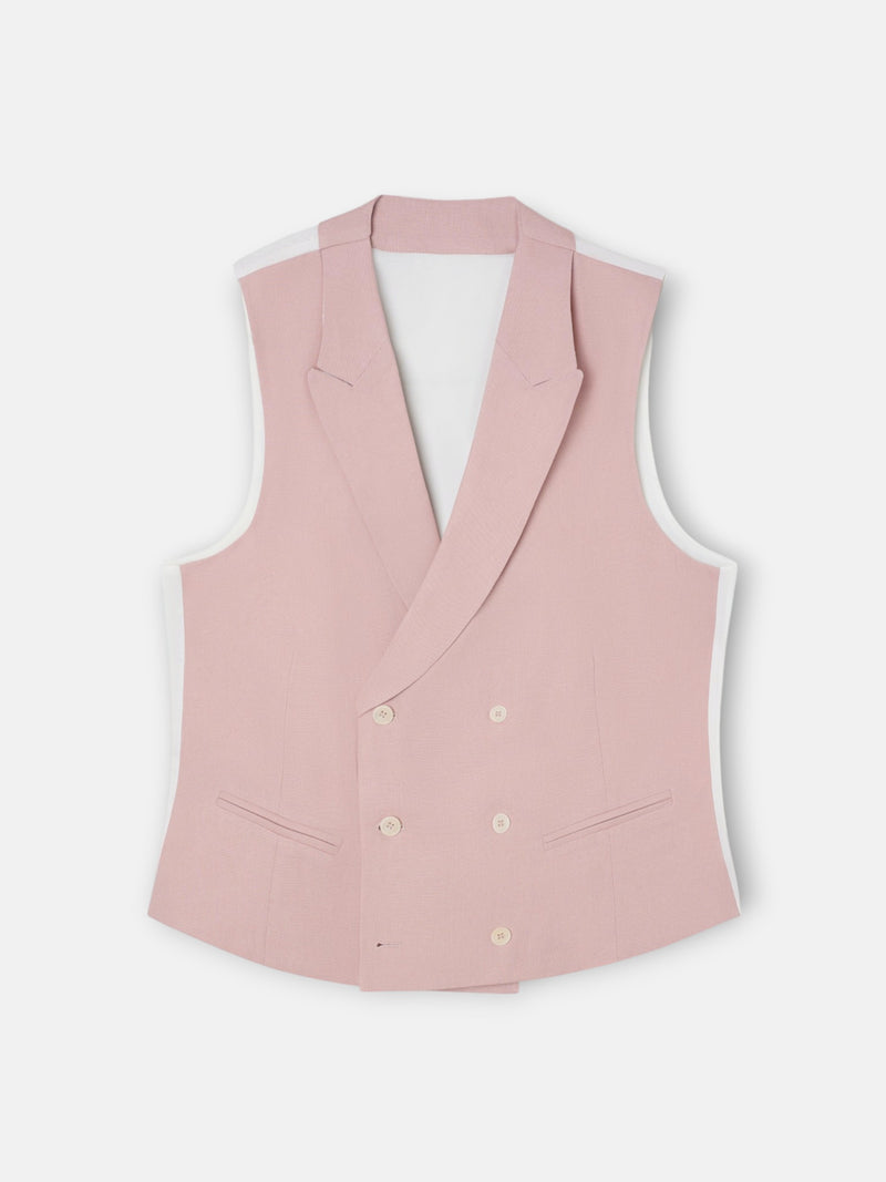 Classic collar coral dress vest