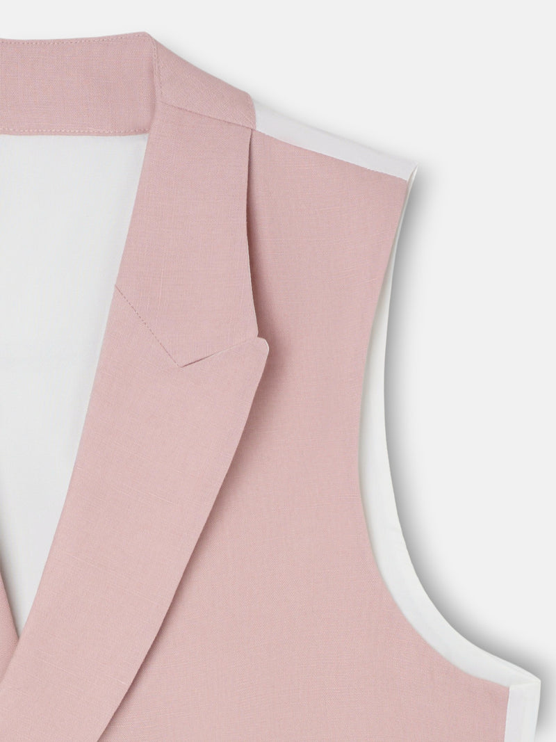 Classic collar coral dress vest