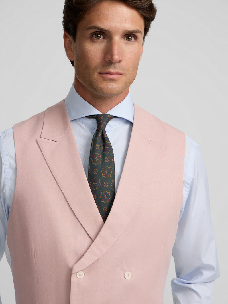 Classic collar coral dress vest