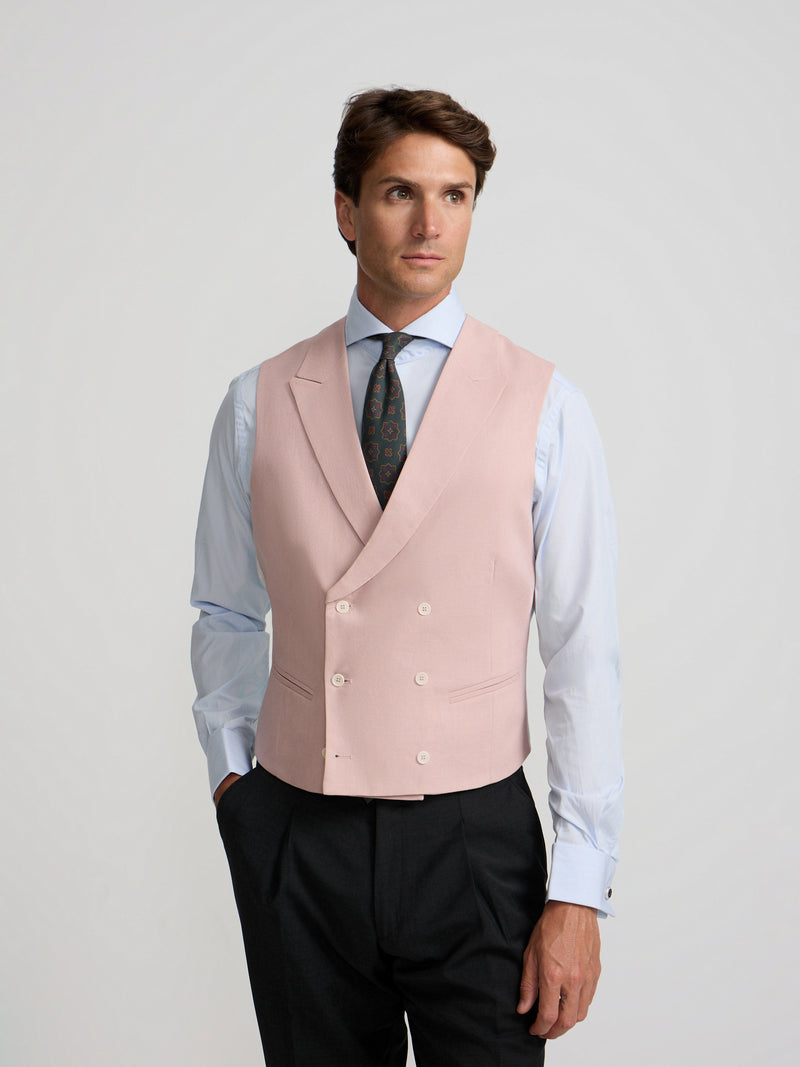 Classic collar coral dress vest