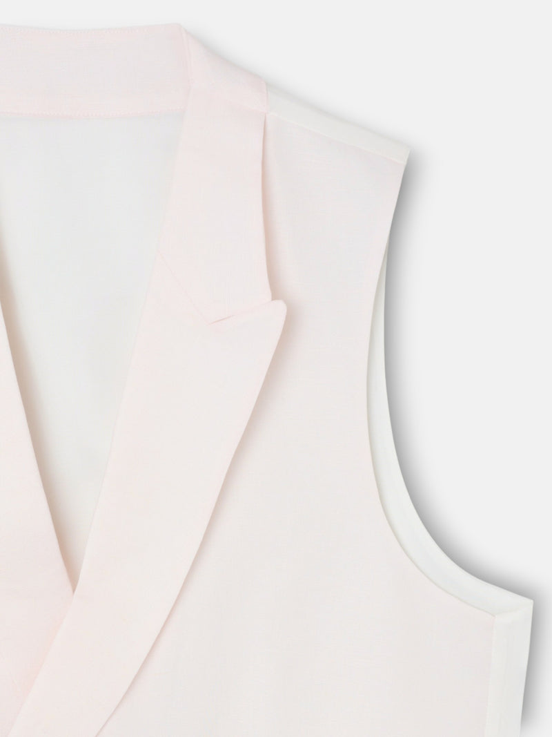 Classic collar pink dress vest