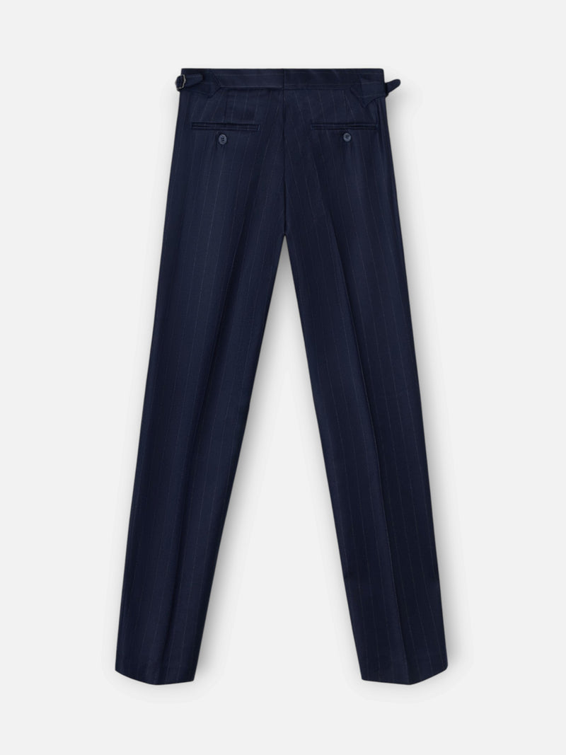 Unique navy blue pleated diplomatic trousers
