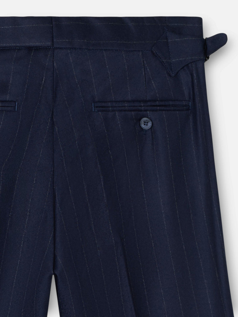 Unique navy blue pleated diplomatic trousers