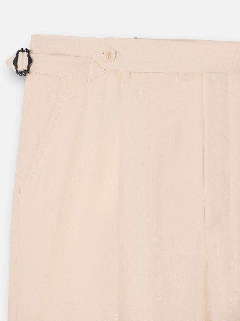 Pantalon vestir prolonga pinzas beige claro