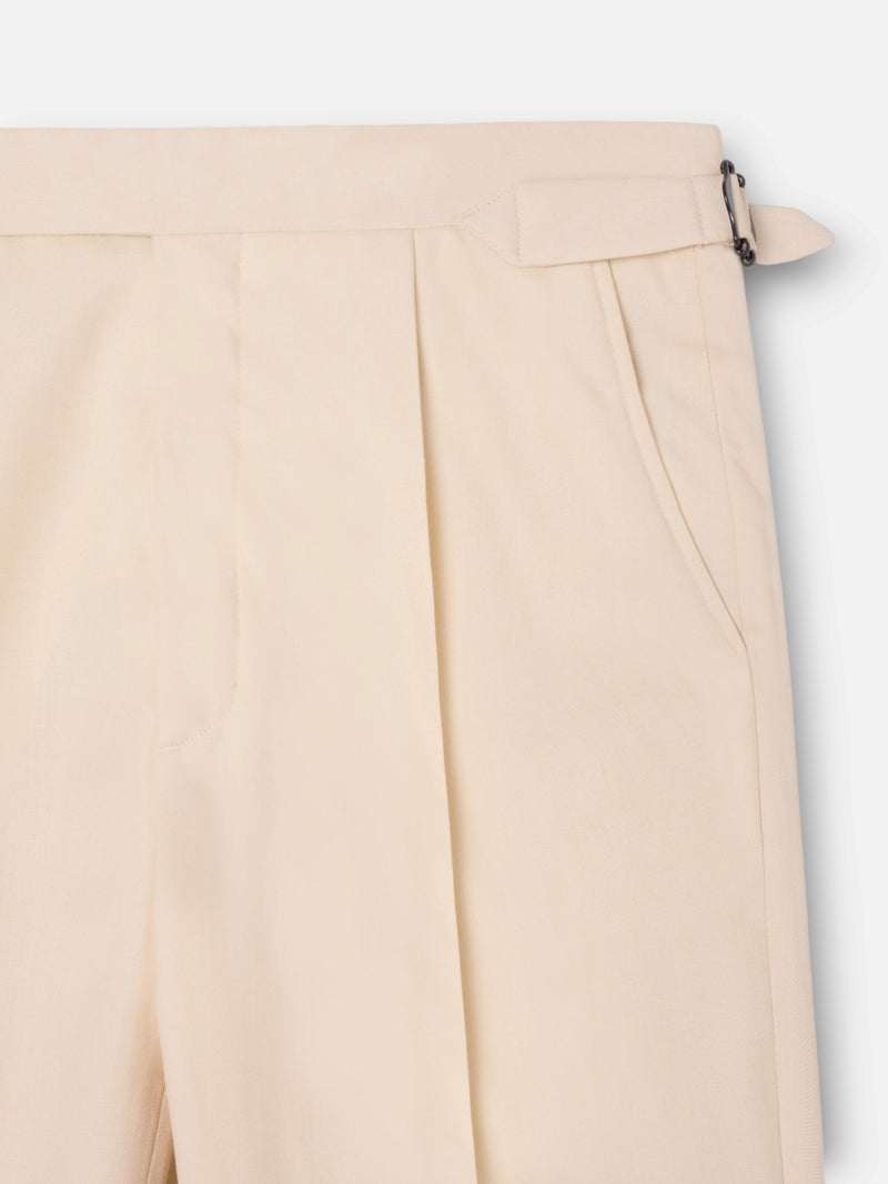Pantalon vestir prolonga pinzas beige claro