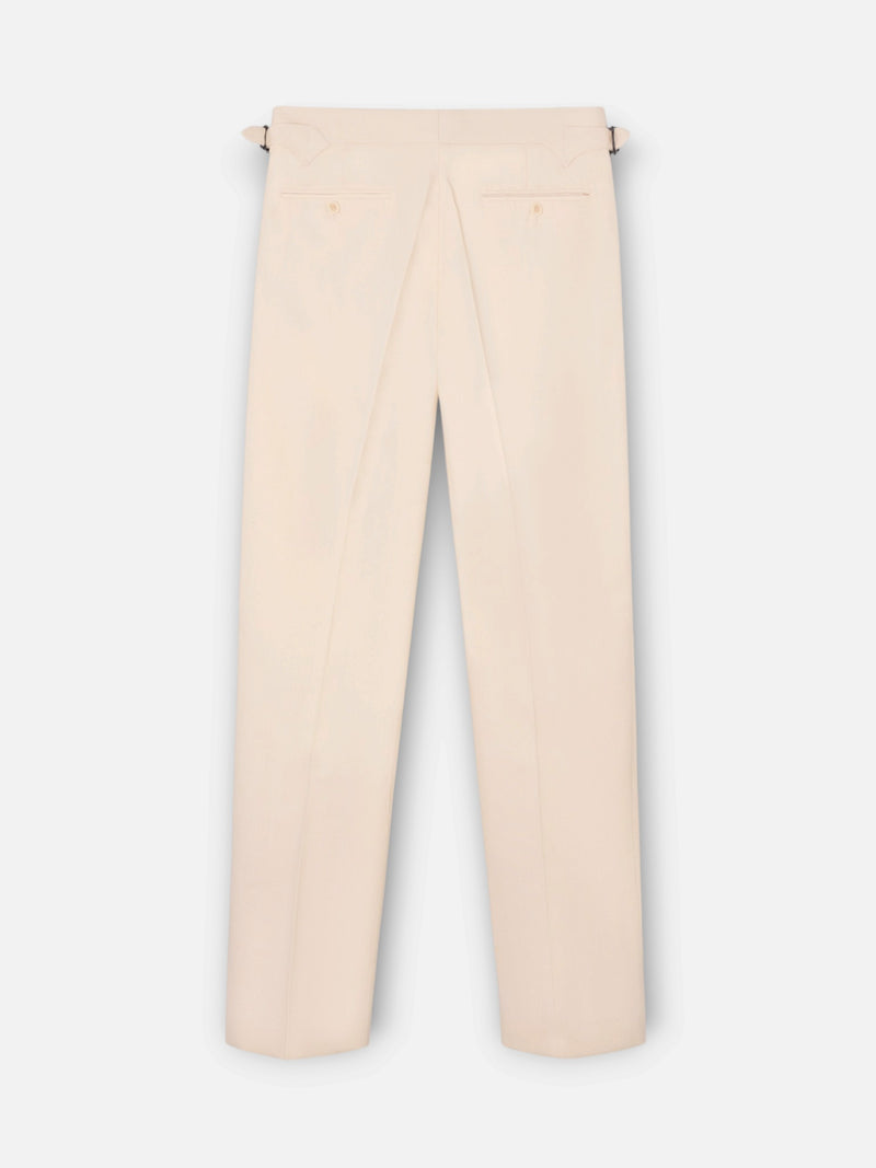 Pantalon vestir prolonga pinzas beige claro