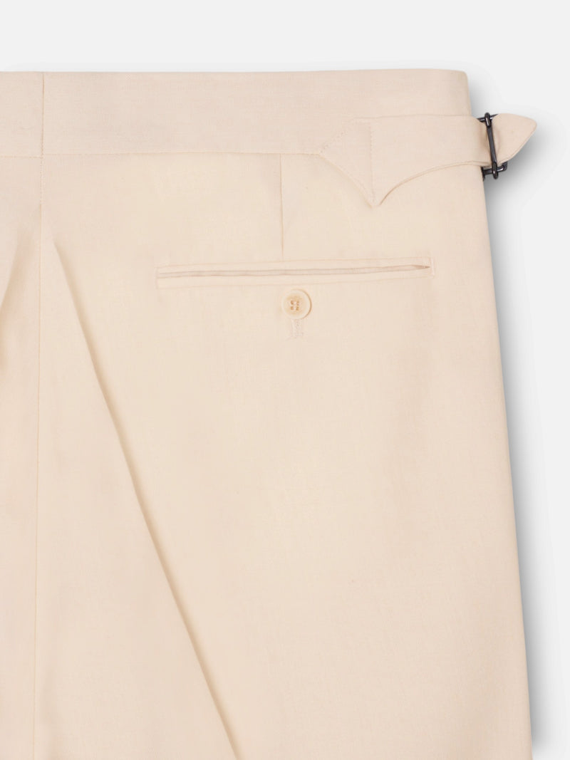 Pantalon vestir prolonga pinzas beige claro