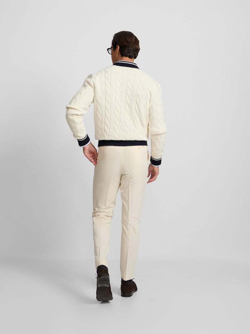 Light beige pleated dress trousers