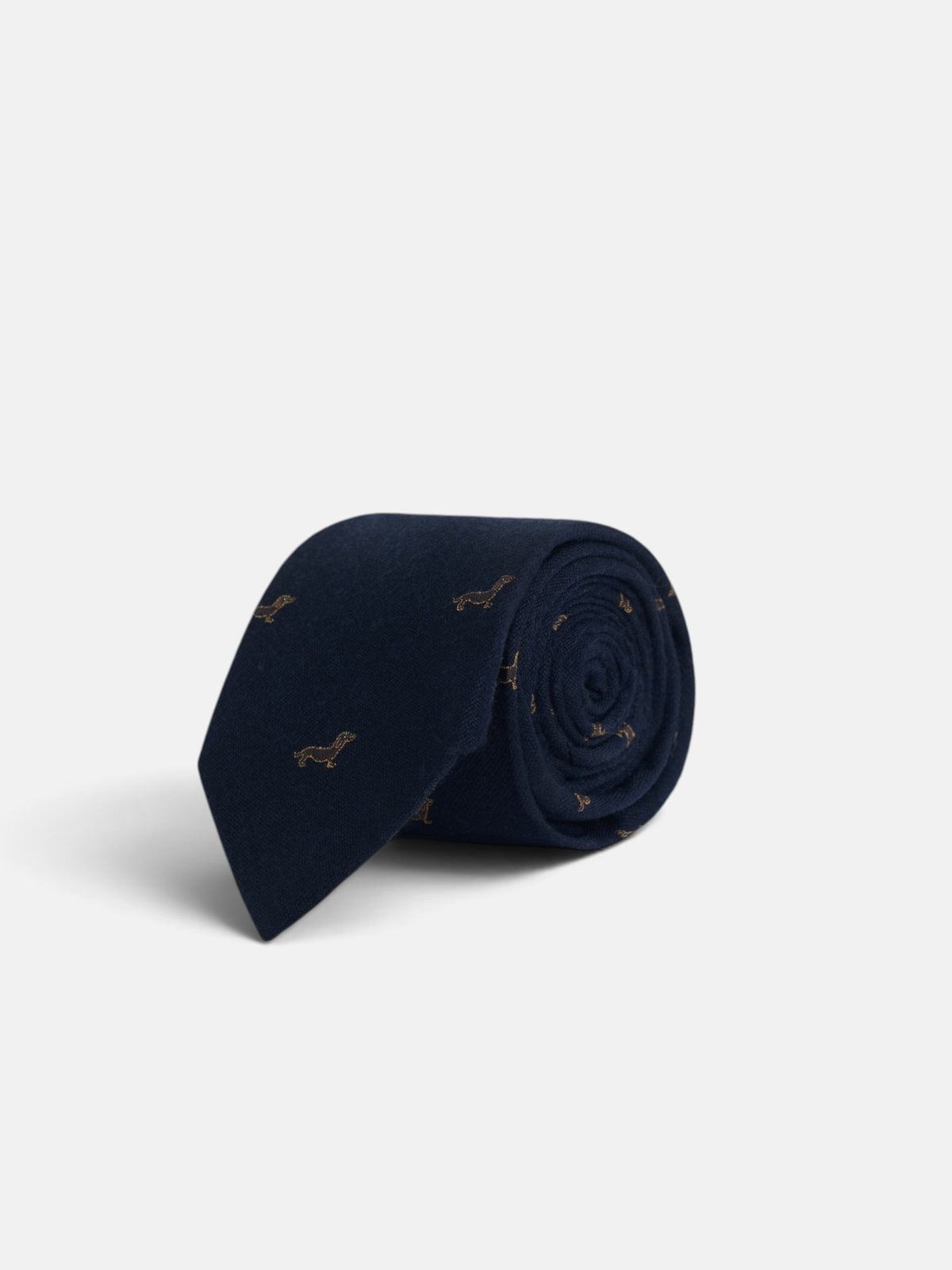 Navy blue doggy pattern tie
