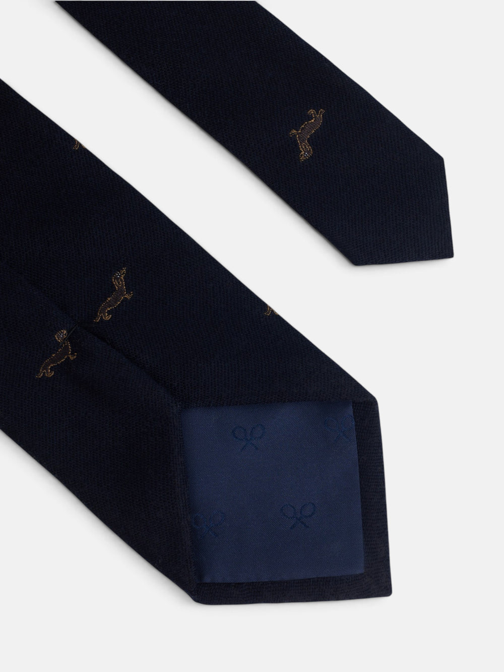 Corbata motivo doggy azul marino