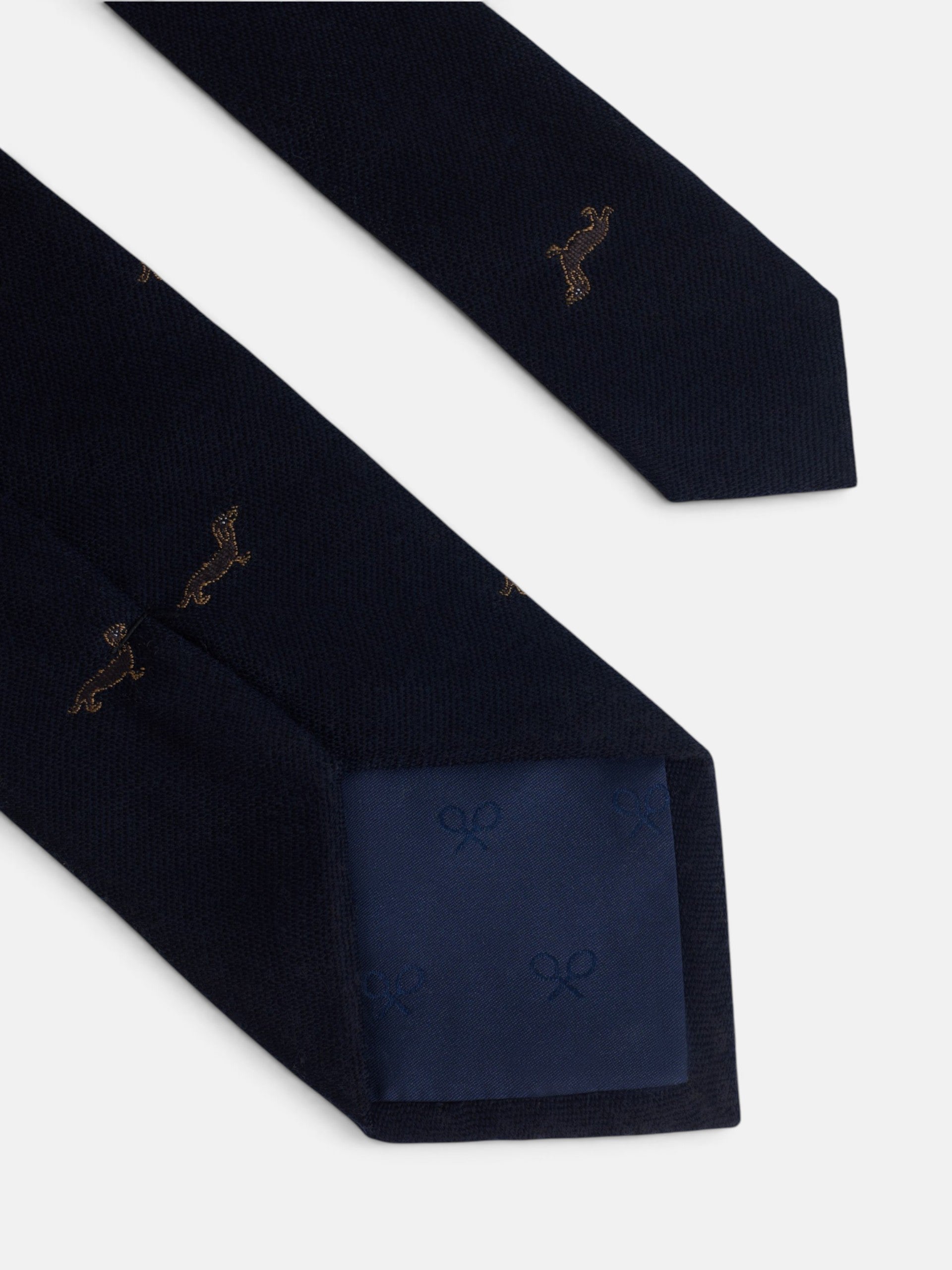 Corbata motivo doggy azul marino