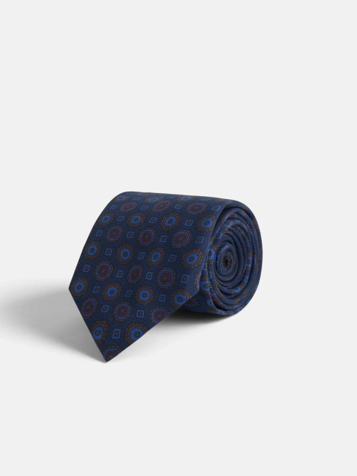 Corbata motivo roseta azul marino