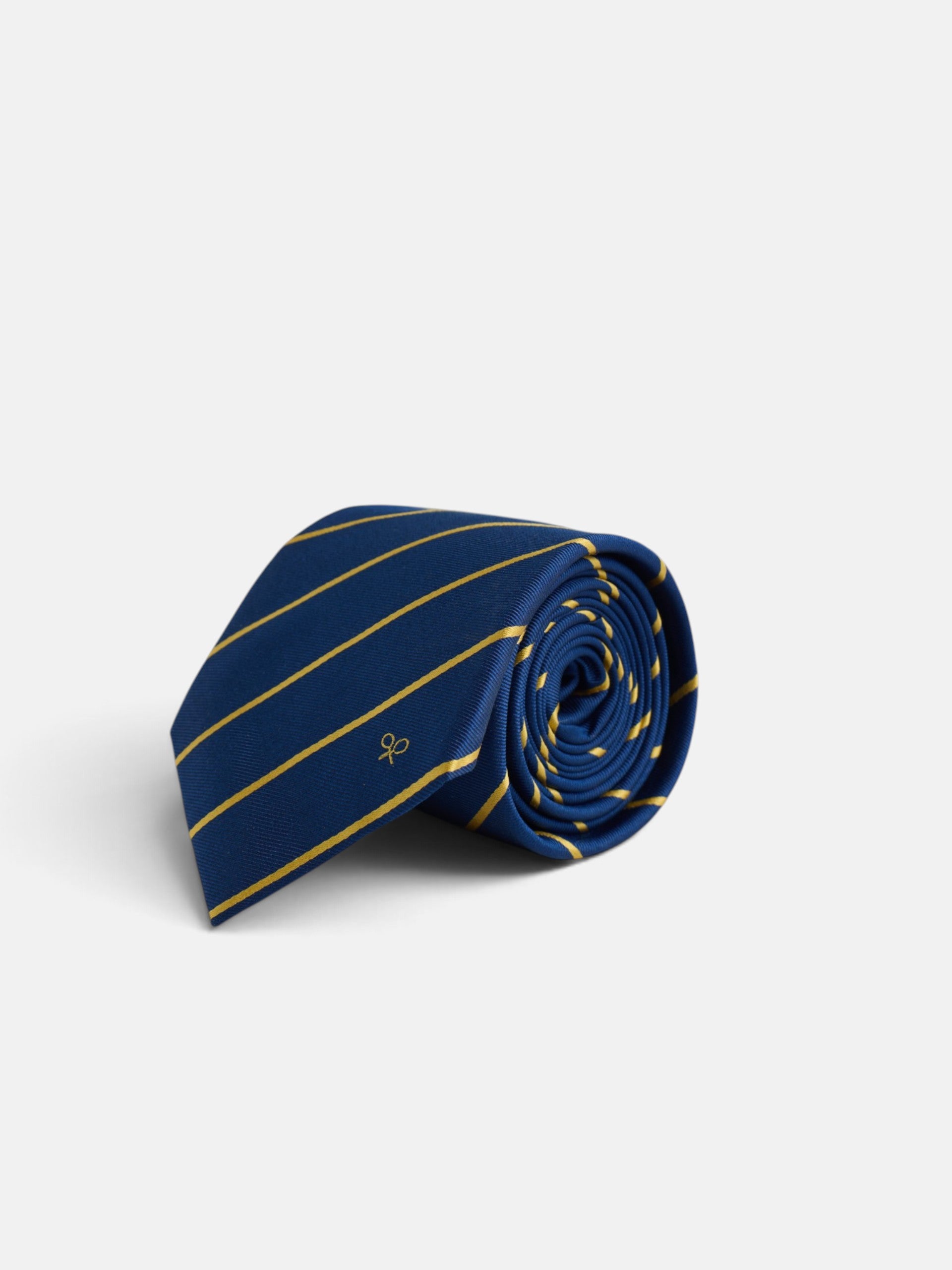 Corbata raya media azul marino