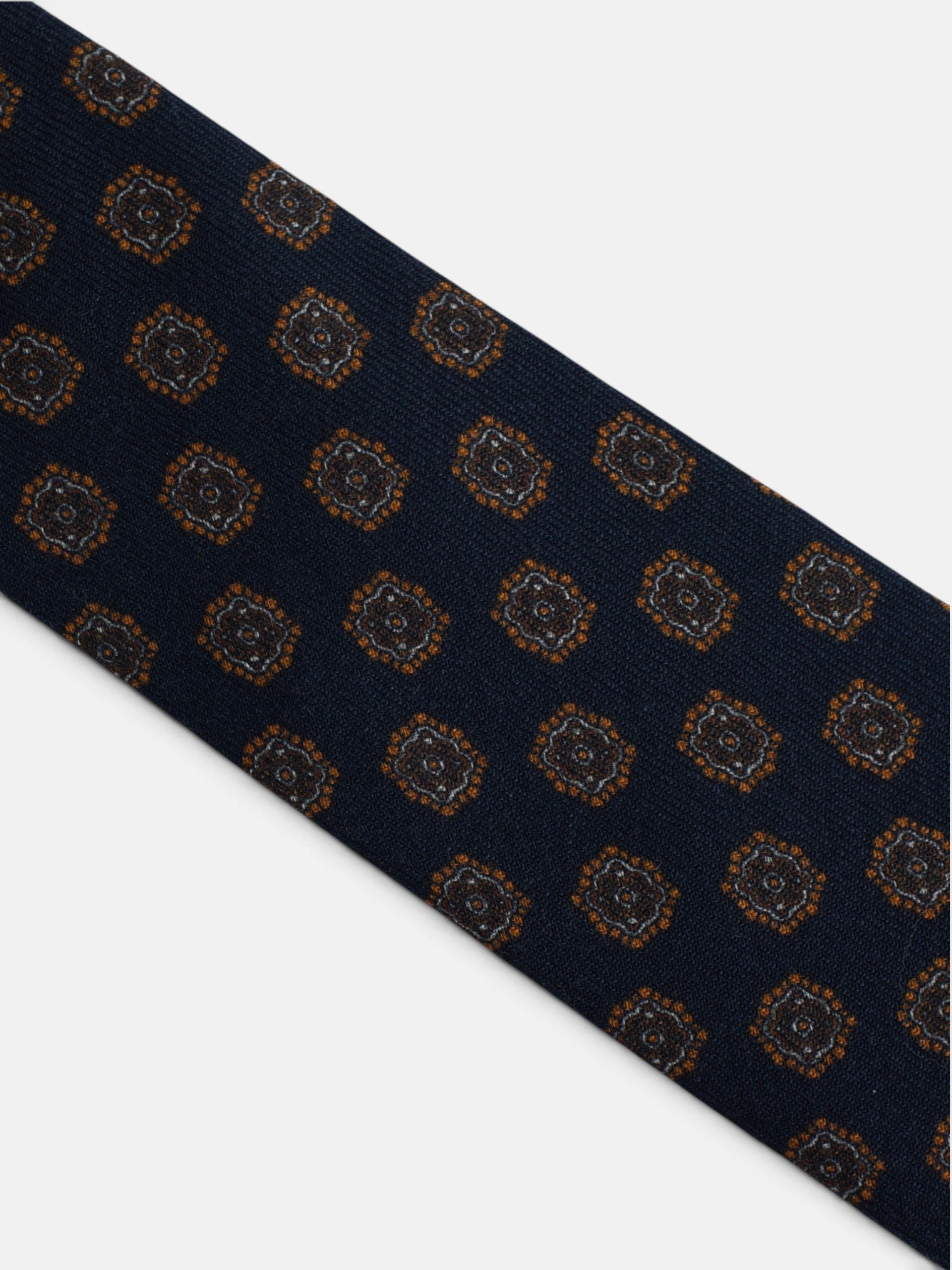 Corbata estampado medallón azul marino