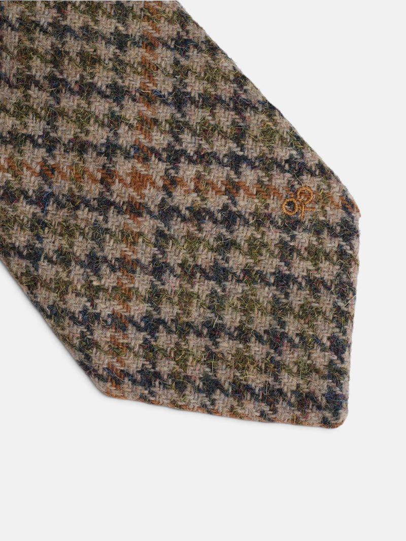 Corbata pata de gallo beige