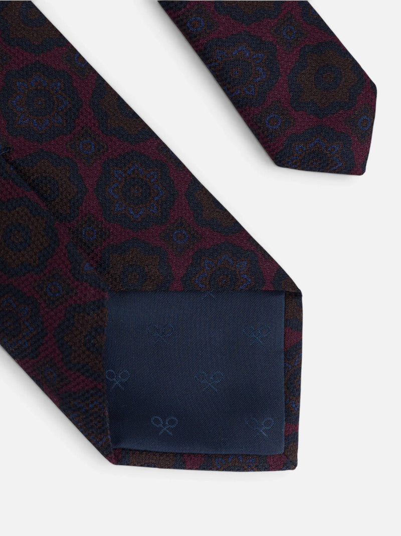 Corbata corona burdeos