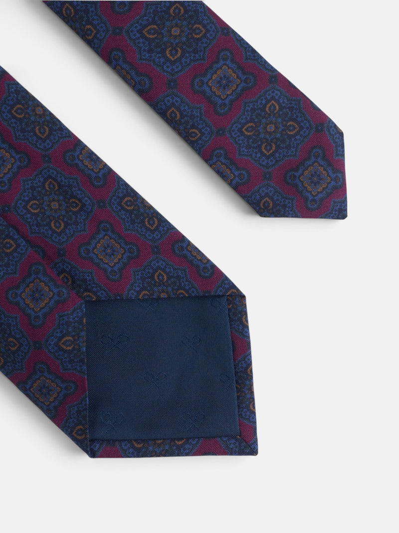 Burgundy mosaic pattern tie
