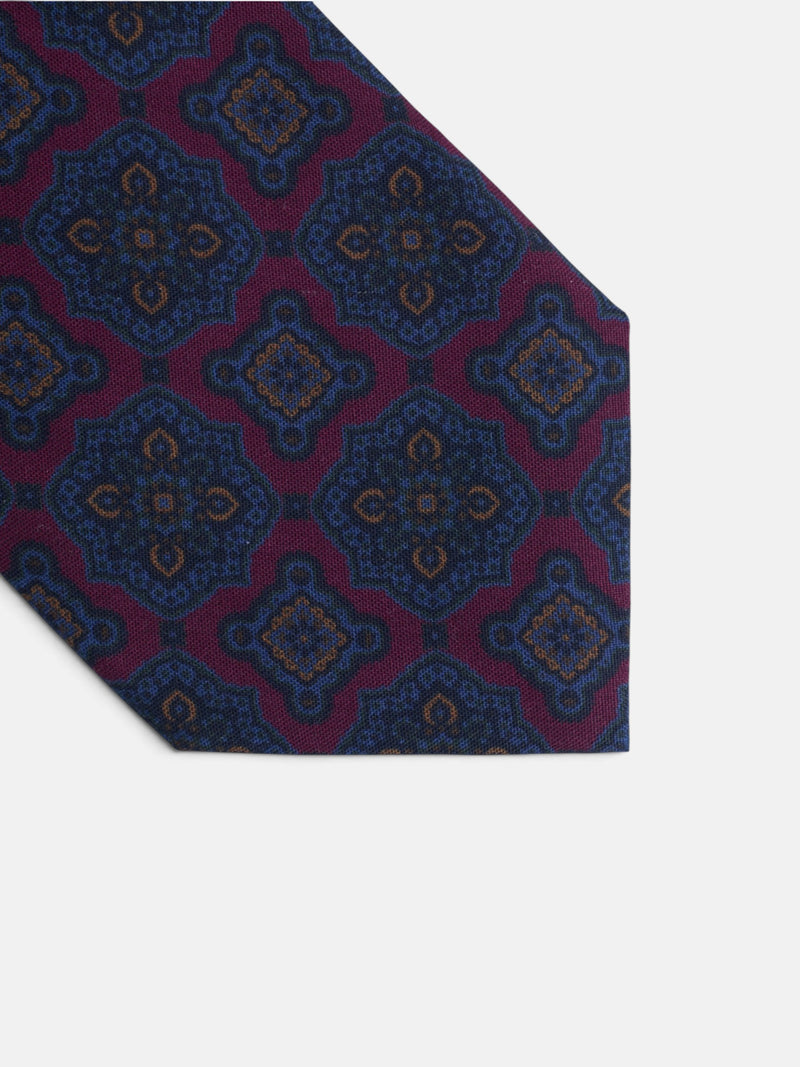 Burgundy mosaic pattern tie