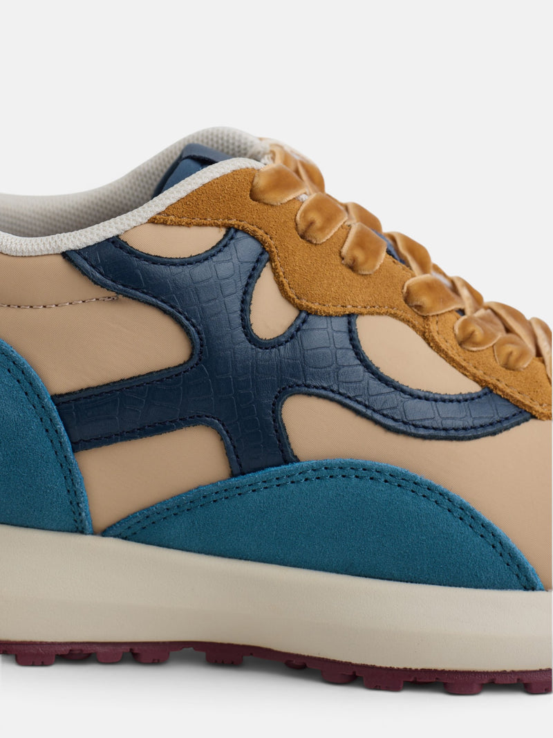 Baskets RACKETS09 camel et bleu