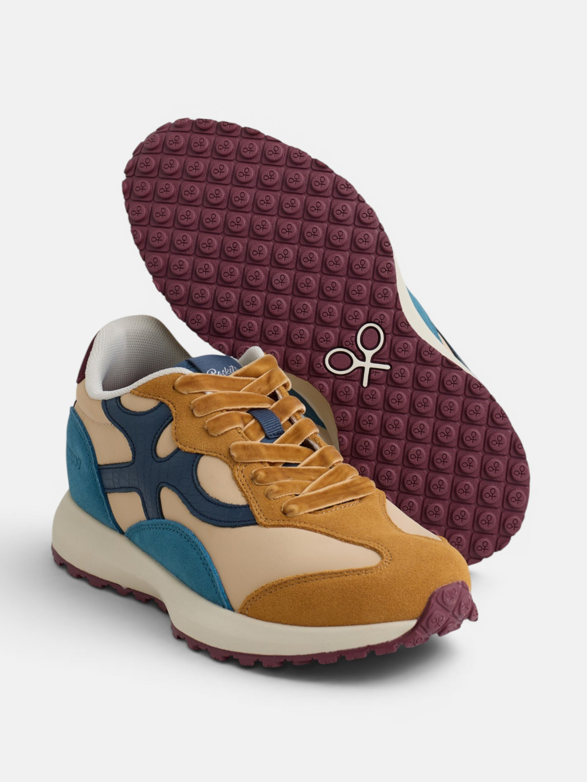 Zapatilla RACKETS09 camel y azul