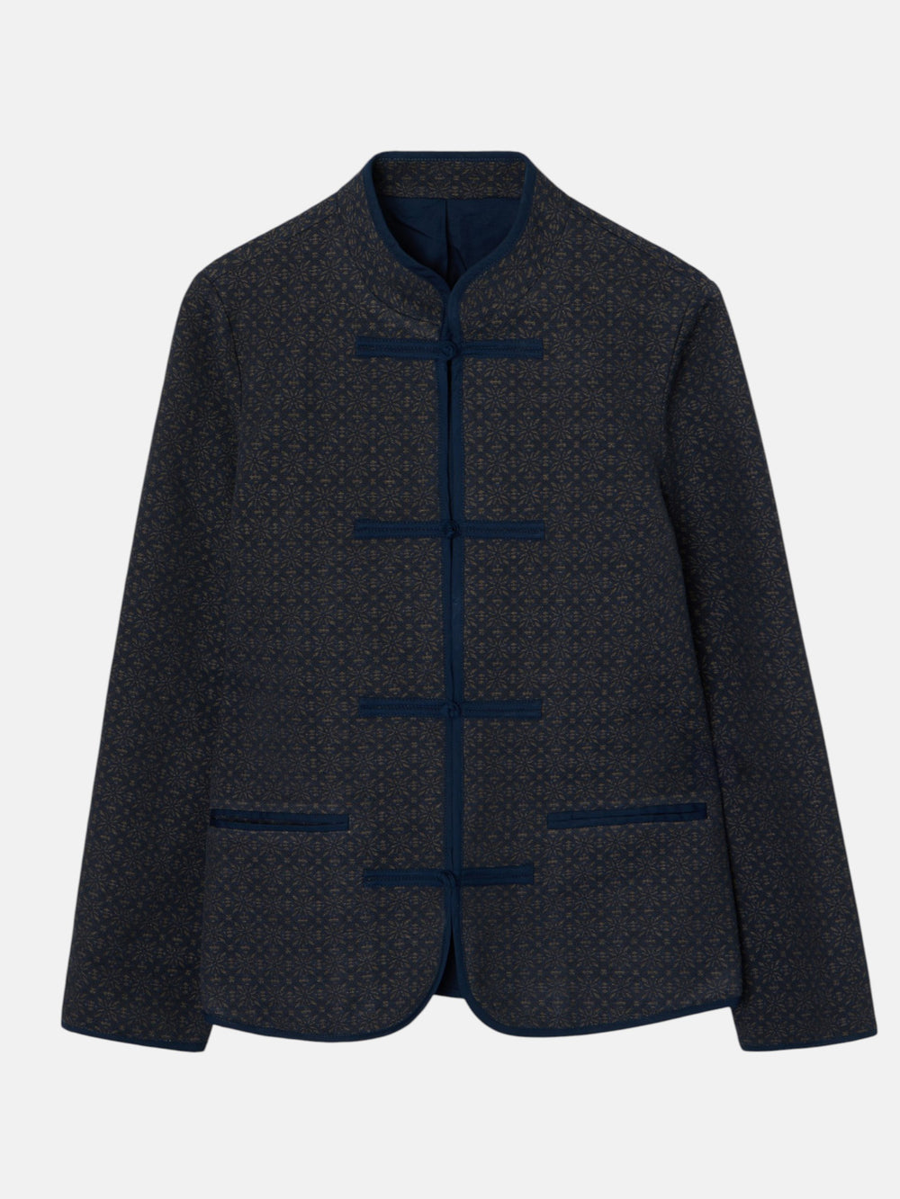 Casaco jacquard azul-marinho