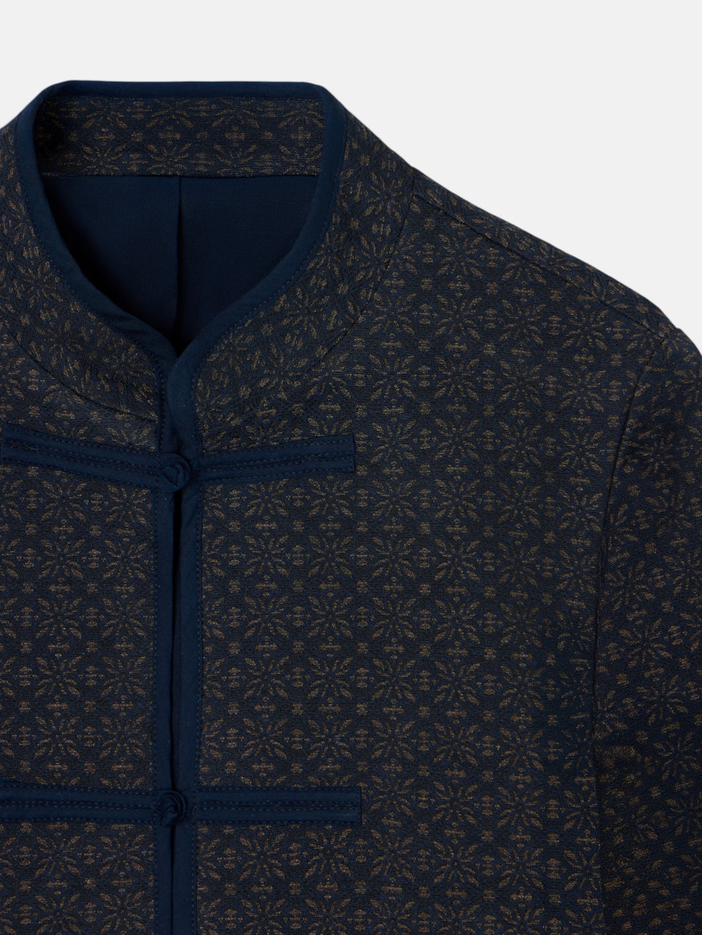 Casaco jacquard azul-marinho