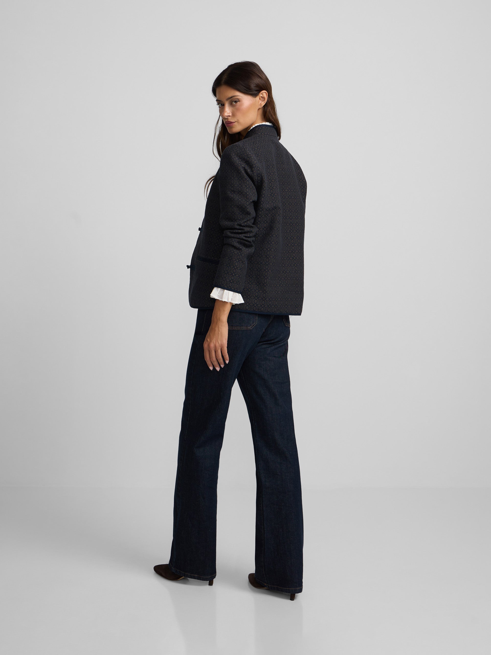 Navy jacquard jacket