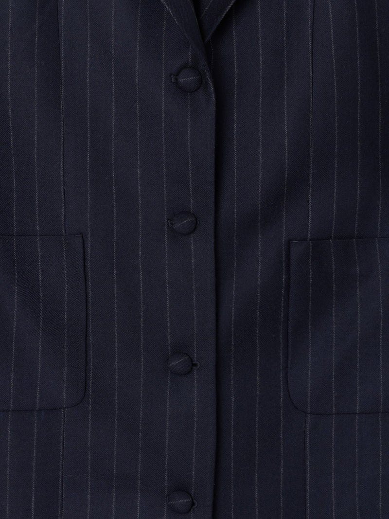 Navy blue unique pinstripe coat