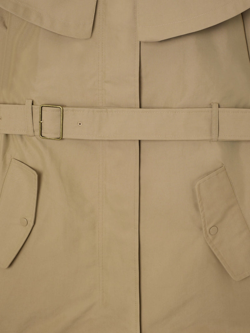 Gabardina larga capa beige