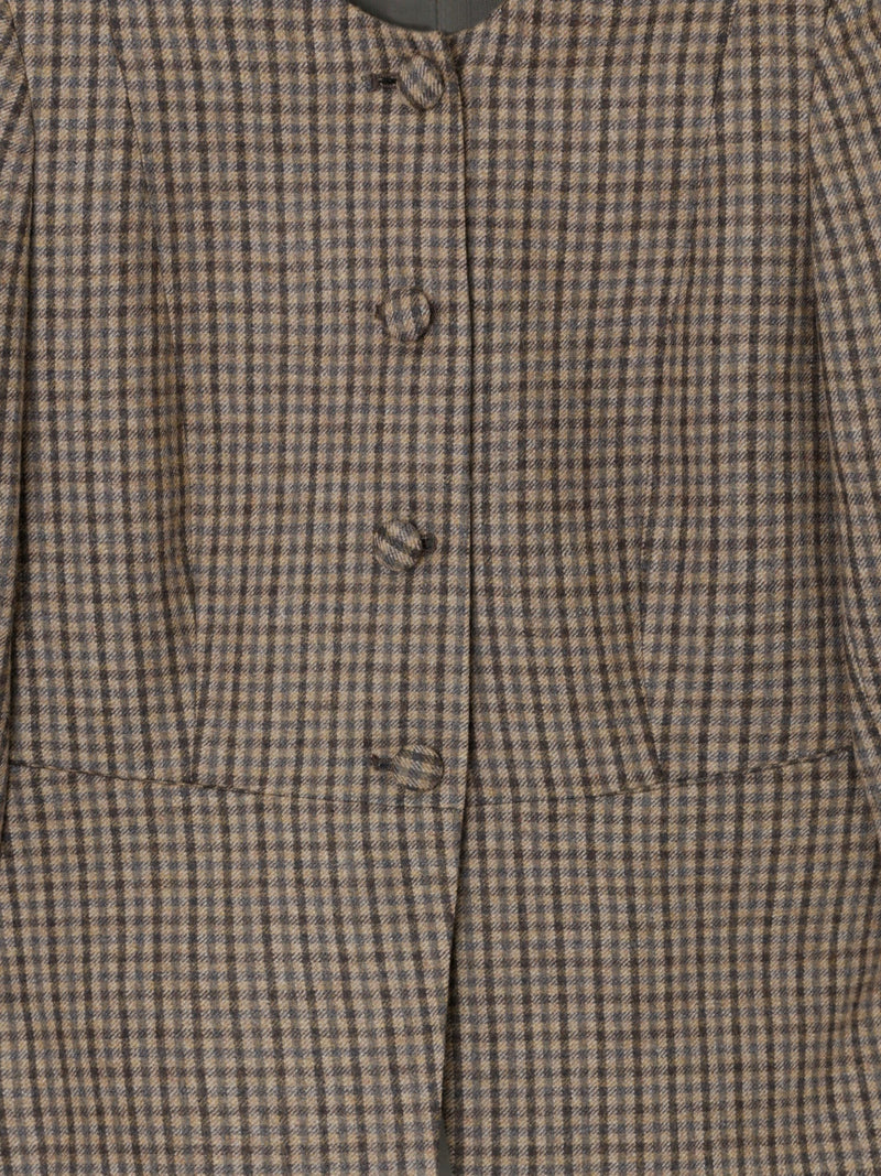 Veste unique col rond beige