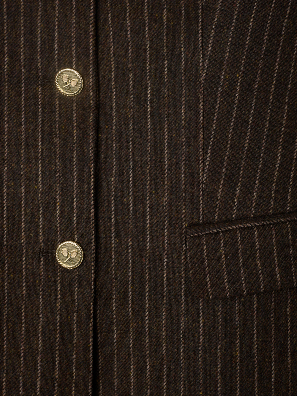 Americana cuello alto raya diplomatica marron