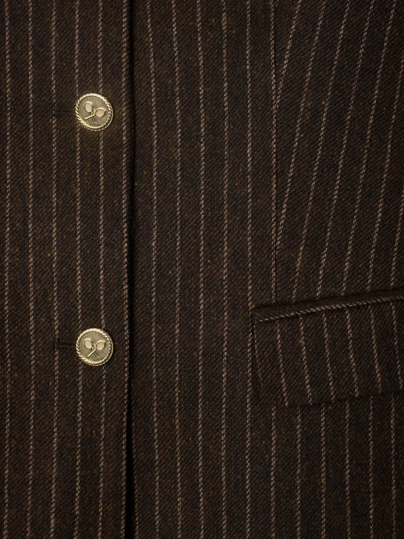 Americana cuello alto raya diplomatica marron