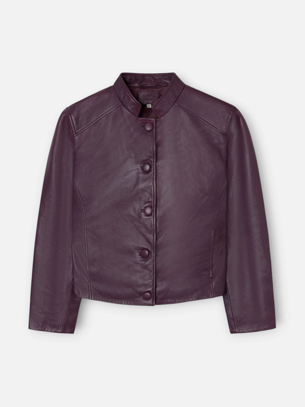 Chaqueta piel napa botones granate