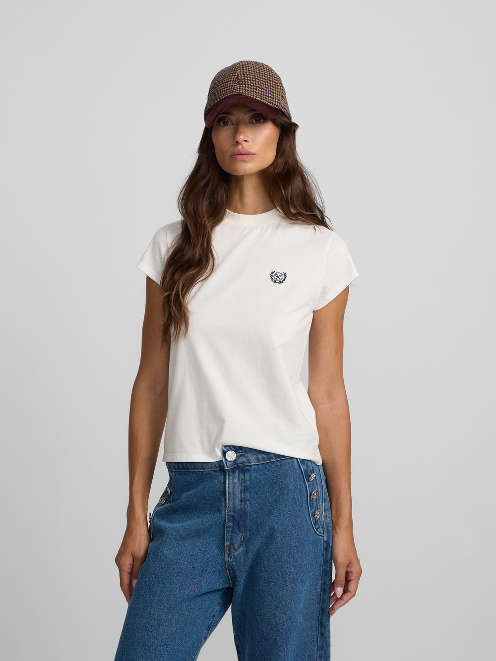 Women's Silbon Varsity T-shirt in off-white