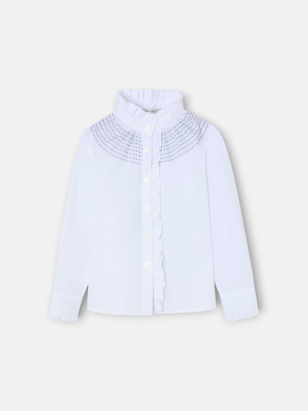 Camisa menina franzidos branco