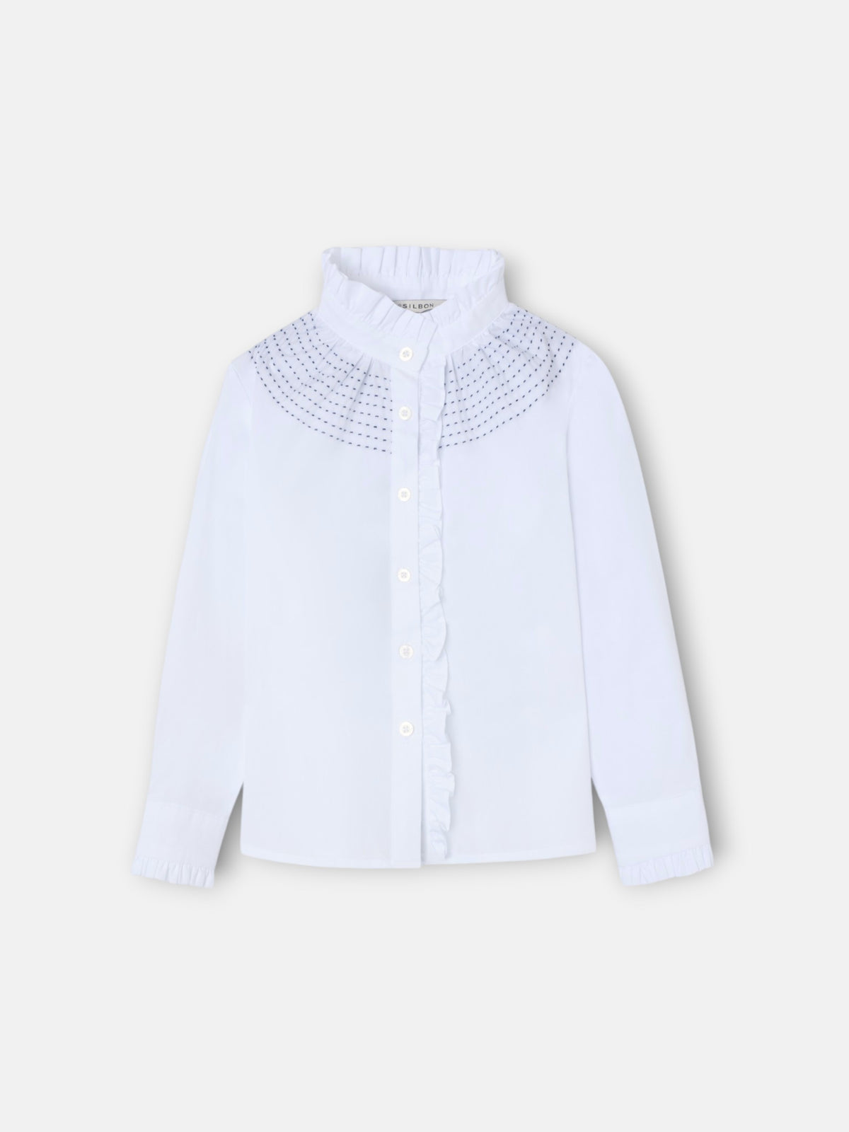 Camisa menina franzidos branco