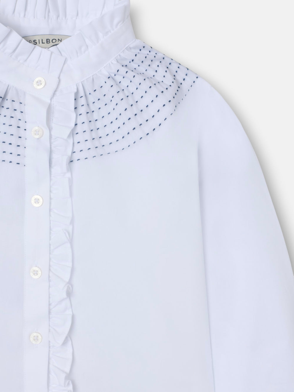 Camisa menina franzidos branco